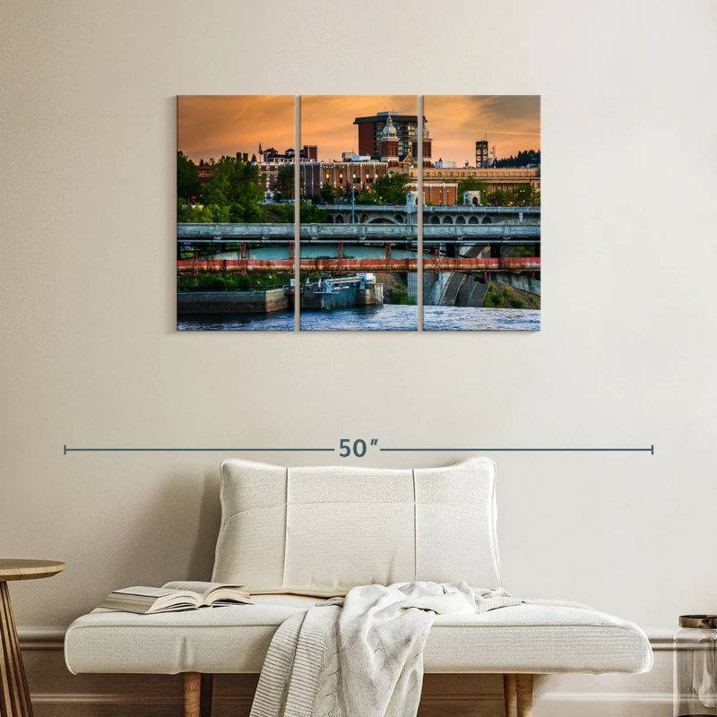 Spokane City At Sunset, 24" H x 38" W