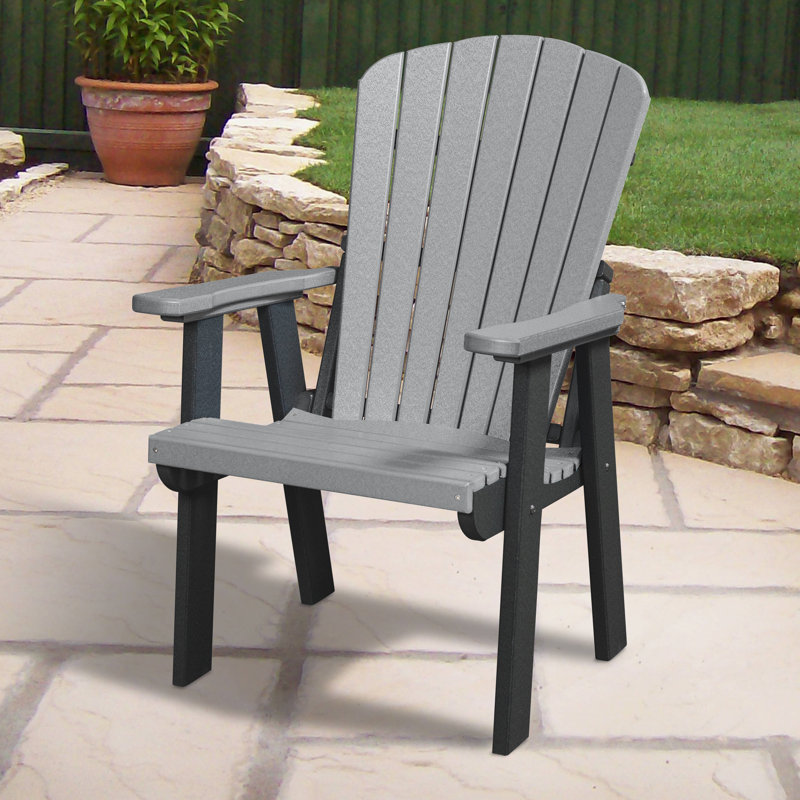 Hubert Outdoor Adirondack Chair, Light Gray/Black