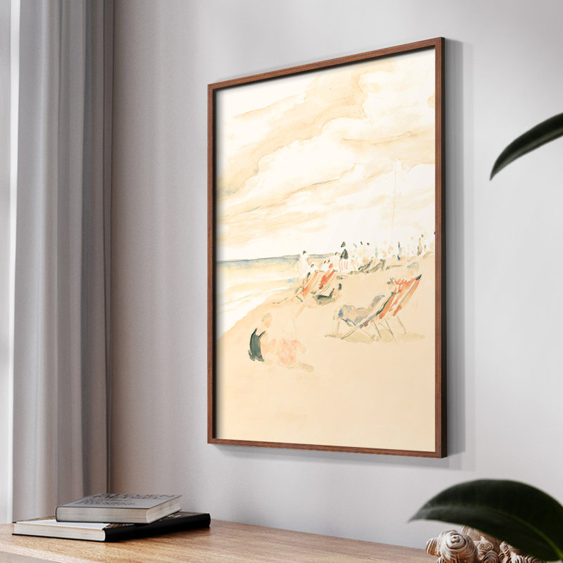 Impression nautique rétro X III, Papier avec cadre noyer, H 14 po x l 11 po