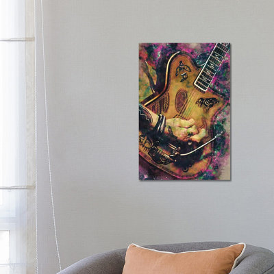 «Johnny Depp's Electric Guitare» par Pop Cult, impression sur toile tendue