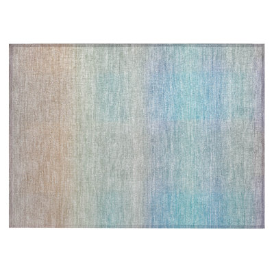 Machine Washable Indoor/Outdoor Xhevrie Sky Rug