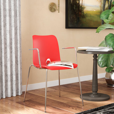 Montray Stackable Plastic Seat Waiting Room Chair with Metal Frame