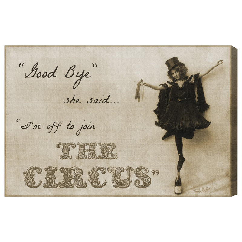 «Joint the Circus», impression sur toile, H 16 po x l 24 po x P 1,5 po