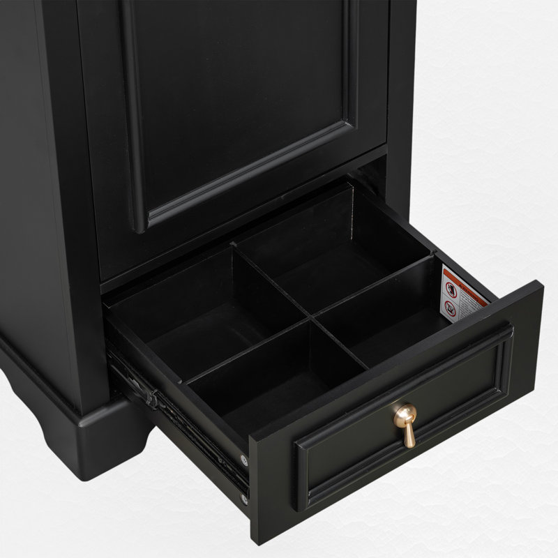 Meuble-lavabo simple 20 po avec comptoir en céramique, Noir, Doré