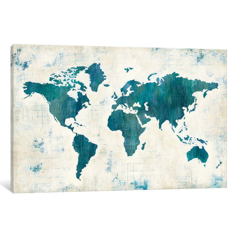 Découvrez le monde II, impression sur toile tendue, H 12 po x l 18 po x P 1,5 po, Pas de tapis, Toile tendue