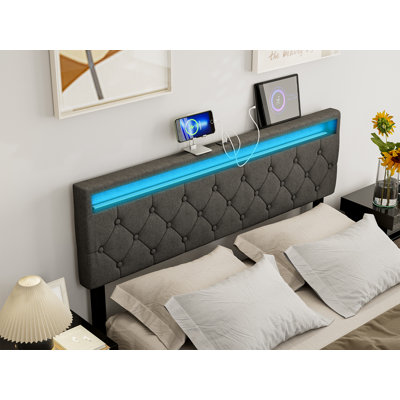 Bertwald Upholstered Linen Panel Headboard