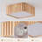 3-Light Wood Square Flush Mount Ceiling Light with PS Diffuser