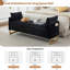Banc de rangement moderne en velours de 66 po de longueur avec pieds dorés, poche pour accoudoirs et 2 coussins-357990913-343922331