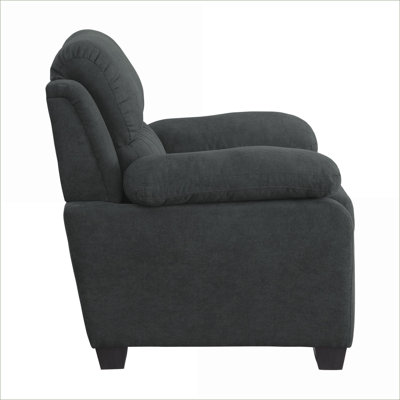 Fauteuil d'appoint capitonné gris anthracite Modern