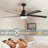 Modern Black Remote Control LED 65 Inch Ceiling Fan With Light, 5-Blade Dimmable Ceiling Fan With, Quiet Design For Living Room And Bedroom