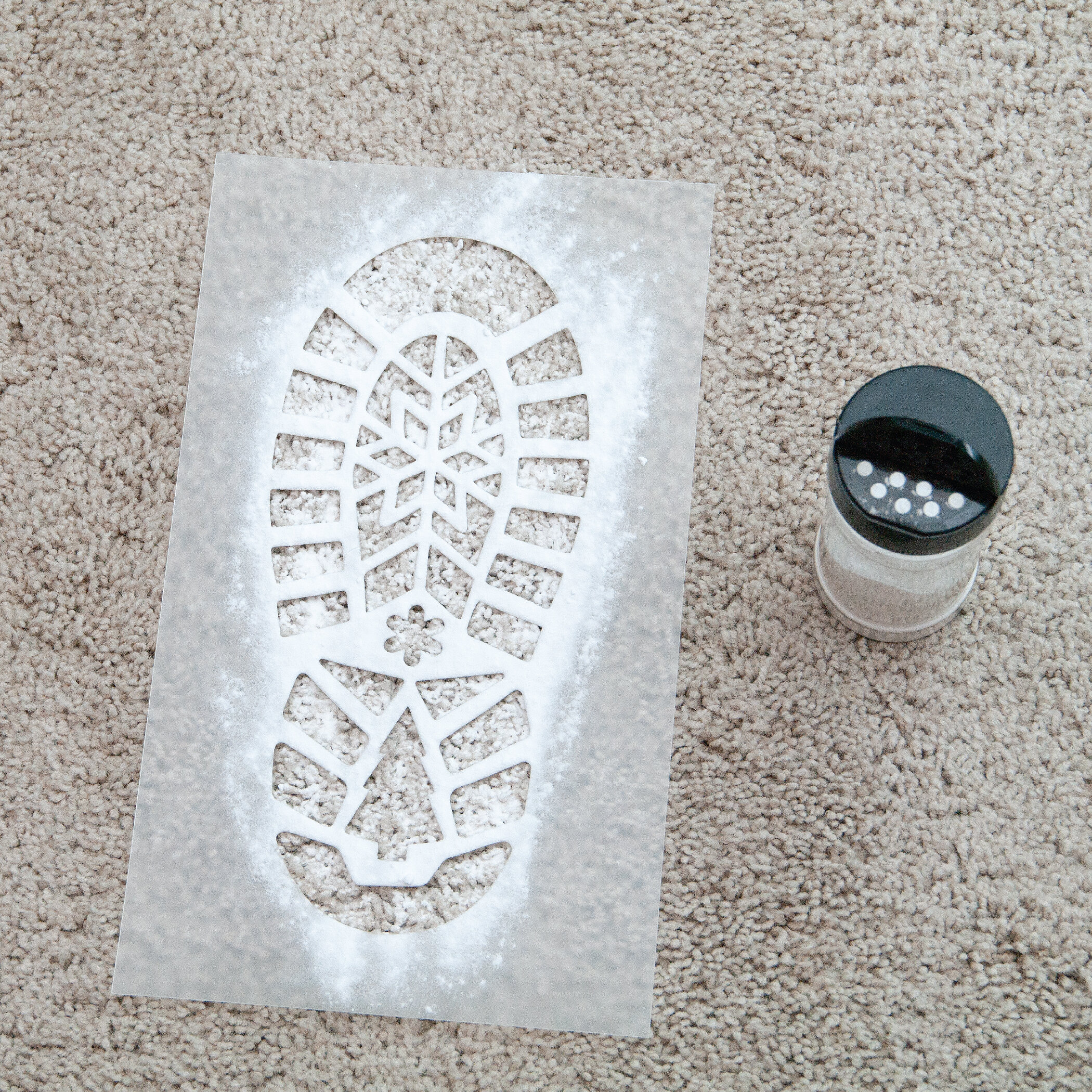 Santa Boot Footprint Stencils - Christmas Eve Decoration - Holiday Snow  Print