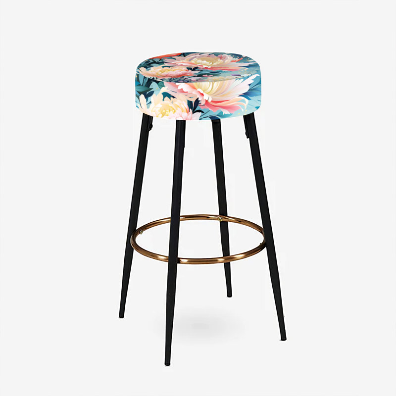Ensemble de 2 tabourets de bar floraux roses Ikat Haven