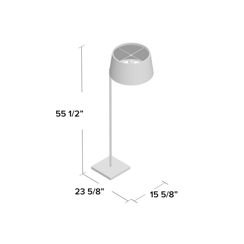 Adjustable White Steel Swing Arm Floor Lamp