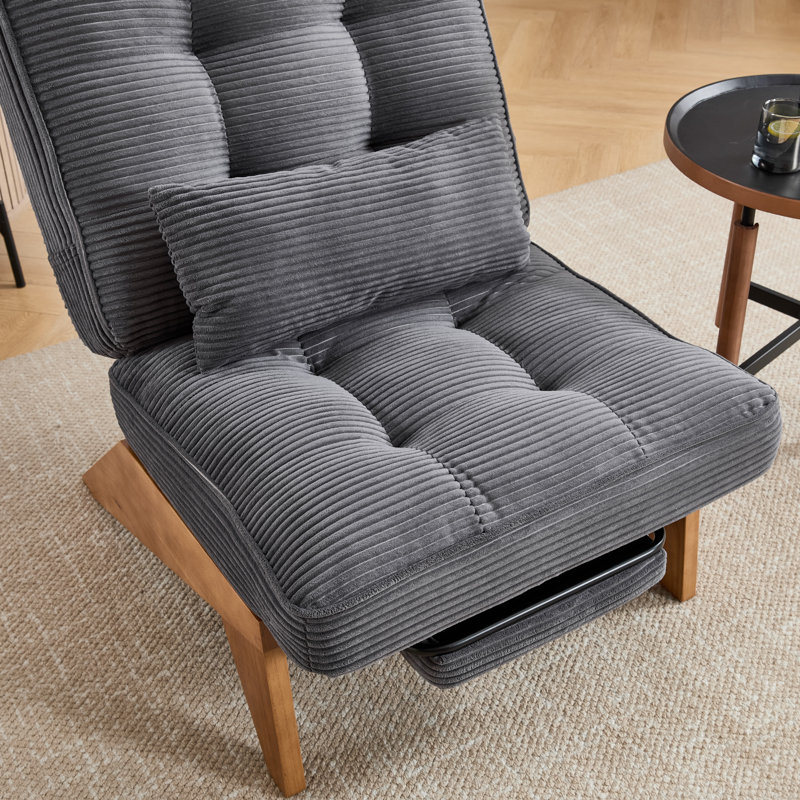 Corduroy Accent Chair with Adjustable Footrest ,Lounge Chair with Adjustable Backrest,Reclining Chair For Reading Room,Living Room,Apartment, Office (Set of 2)