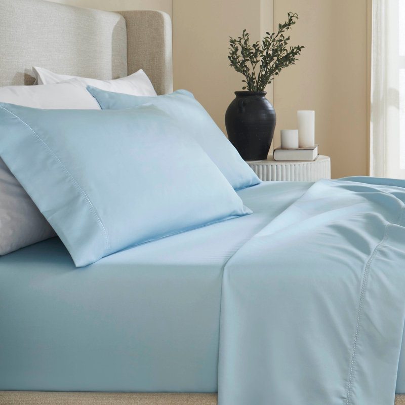 Ensemble de draps Impressions, Ensemble de draps très grand californien avec 2 t, Bleu