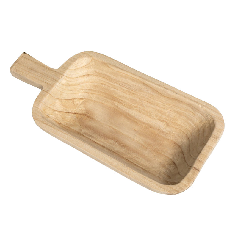 Paulownia Wood Decorative Tray, 2.75" H x 16.9" W x 7.8" D
