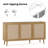 Sideboard Buffet Cabinet With 3 Rattan Doors, Kitchen Storage Cabinet For Entryway Living Room-1388159950