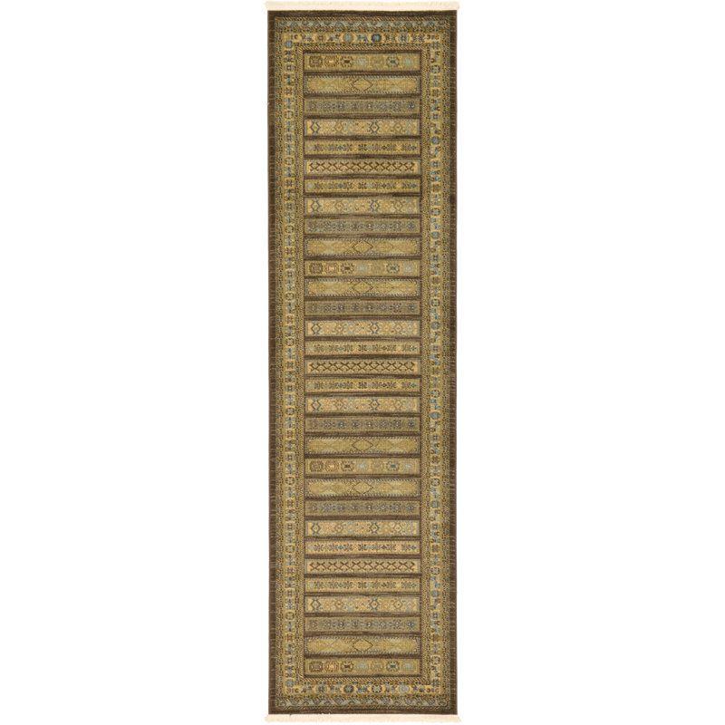 Jaeden Geometric Area Rug, Runner 2'7" x 10', Brown 