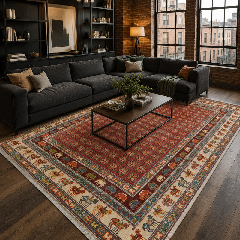Floral Cotton and Chenille Flatweave Area Rug, 60 x 100 cm