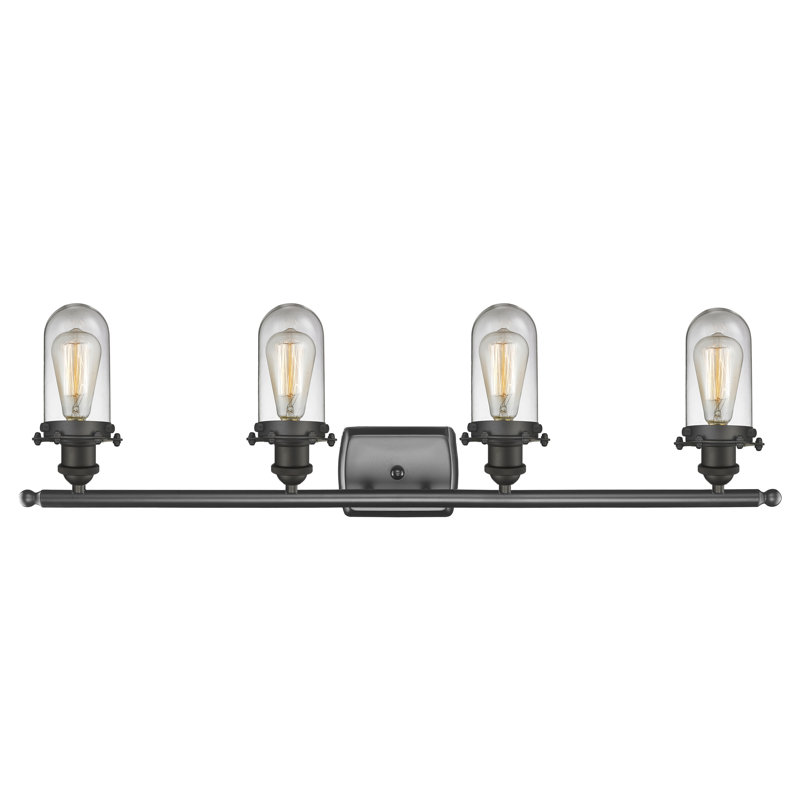Éclairage pour meuble-lavabo 3 lumières Farview, Bronze huilé, Transparent, DEL