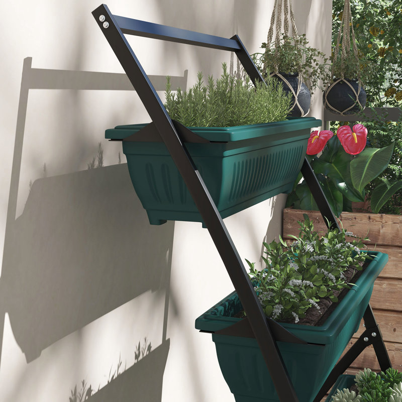 Jardinière surélevée - Lit de jardin vertical à 4 niveaux avec bac à plantes