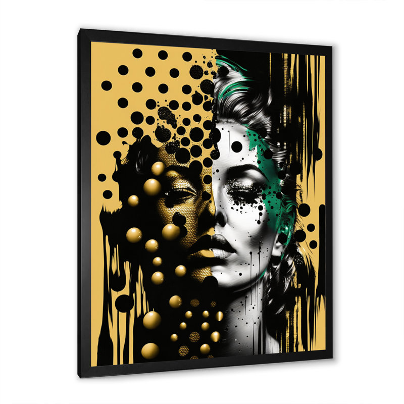 Transcendant un potrait féminin III - art mural moderne, salon, Cadre photo noir, H 20 po x l 12 po