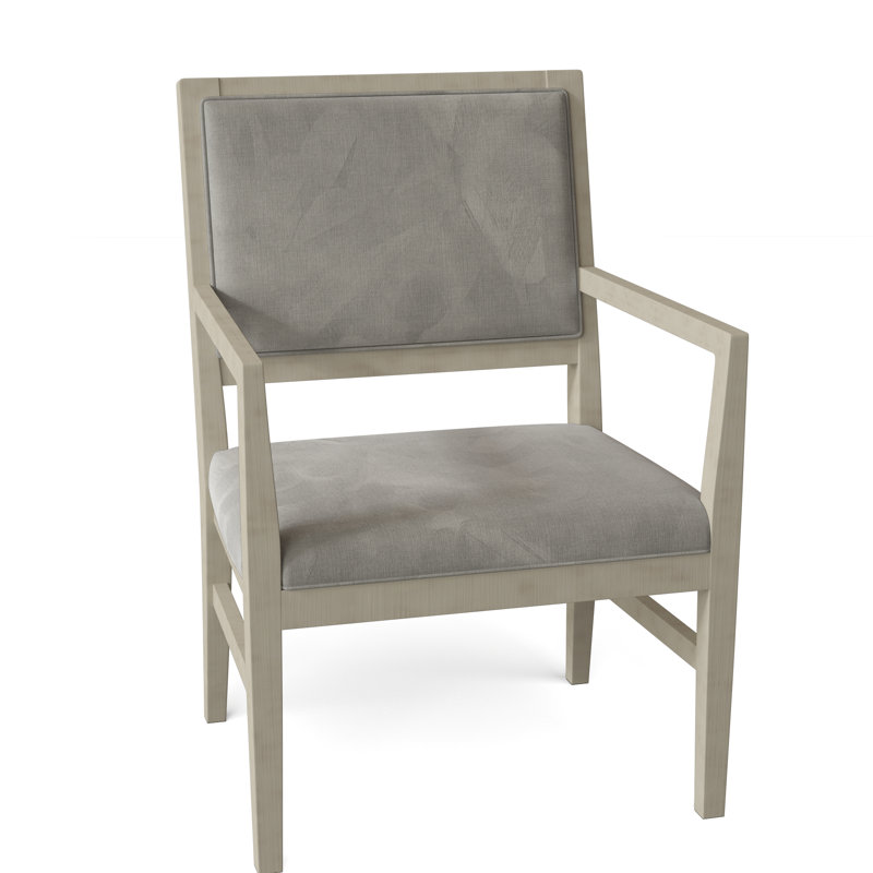 Potter Upholstered King Louis Back Arm Chair, 9953 Mink, Almond Buff