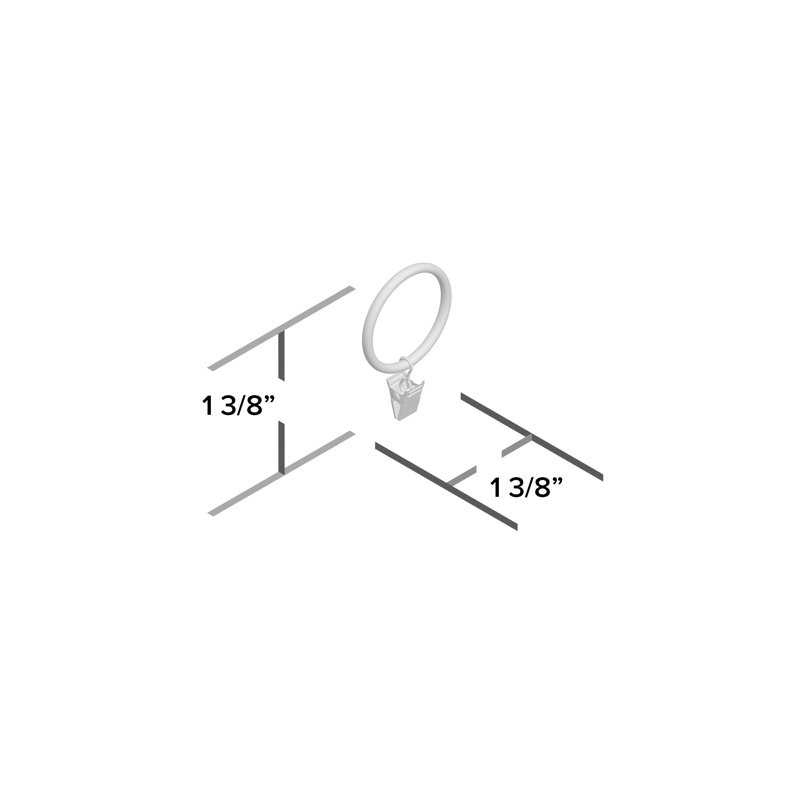 Steel Curtain Rings, 1.38" Diameter, Light Gold