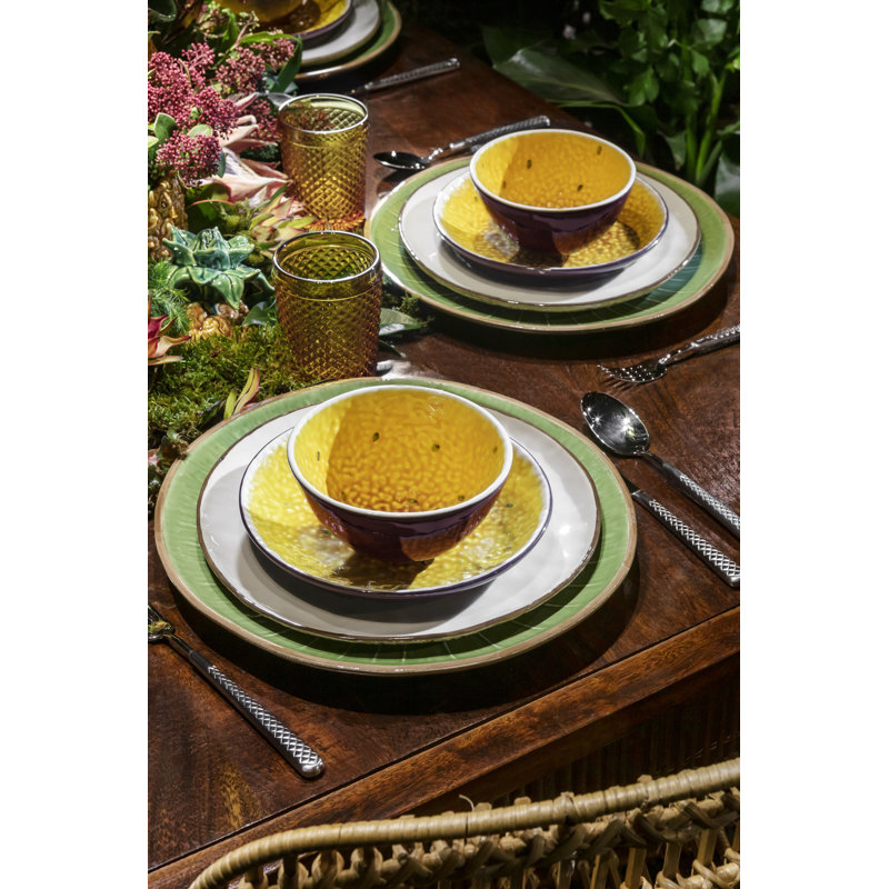 Tropical Fruits Earthenware Dessert Bowl