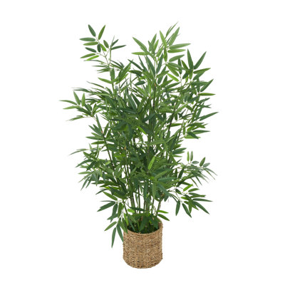 Cole And Grey Faux Foliage Artificial Tree With Realistic Leaves And Brown Seagrass Pot
