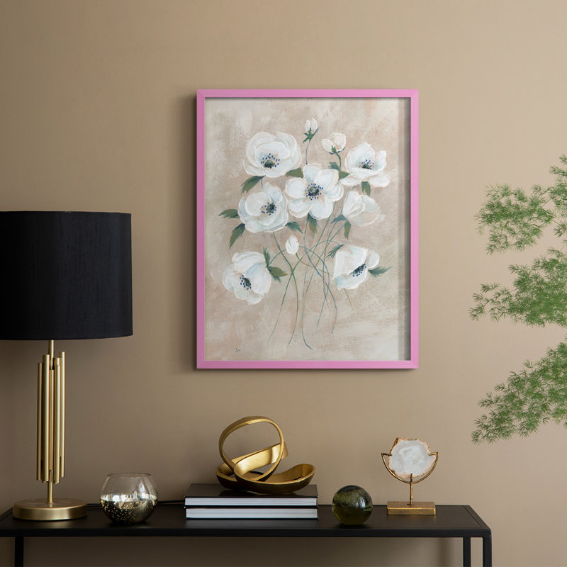 Simplement sophistiqué I, reproduction encadrée - bois massif, H 30 po x l 24 po, Rose