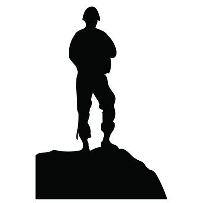 Silhouette de soldat sur rocher SS11150