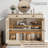 35.4" Sideboard Buffet Cabinet with Glass Door & Drawer-367523379