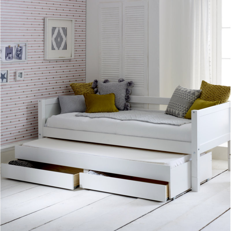 Booth Solid Wood Daybed with Trundle, White