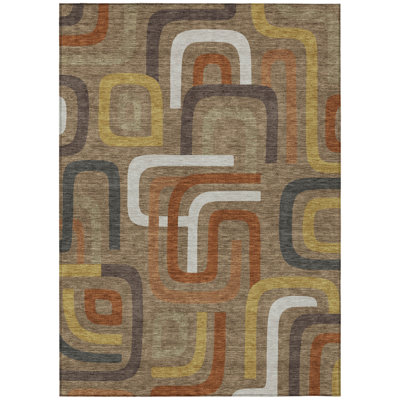 Machine Washable Indoor/Outdoor Chantille ACN2551 Mid-Century Modern Rug