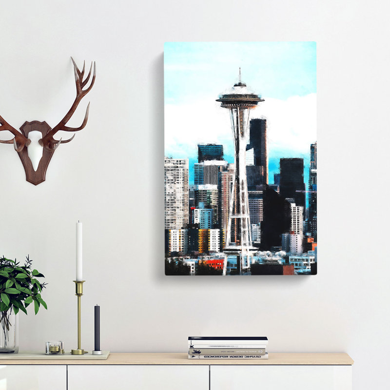 Space Needle In Seattle Washington - Wrapped Canvas Print, 60cm H x 40cm W x 3cm D