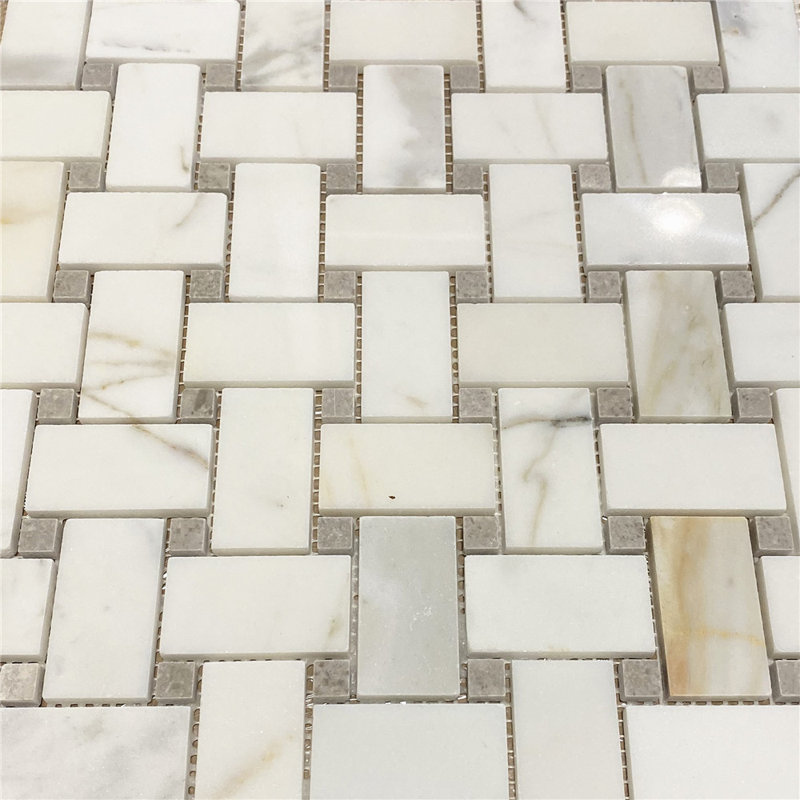 12 in. x 12 in. Marble Tile, White/Beige