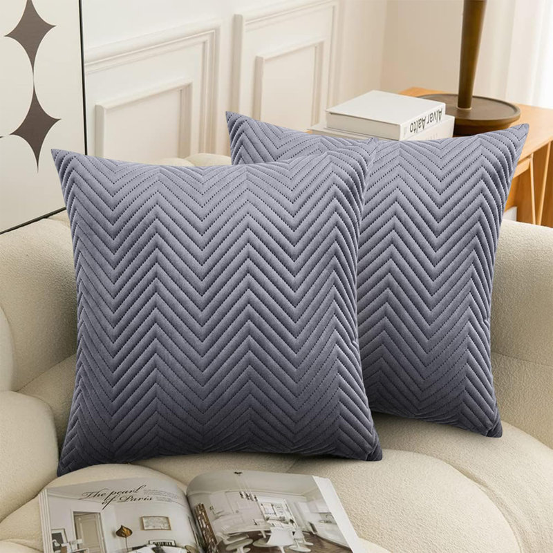 Chevron Square Throw Pillow Insert, Grey