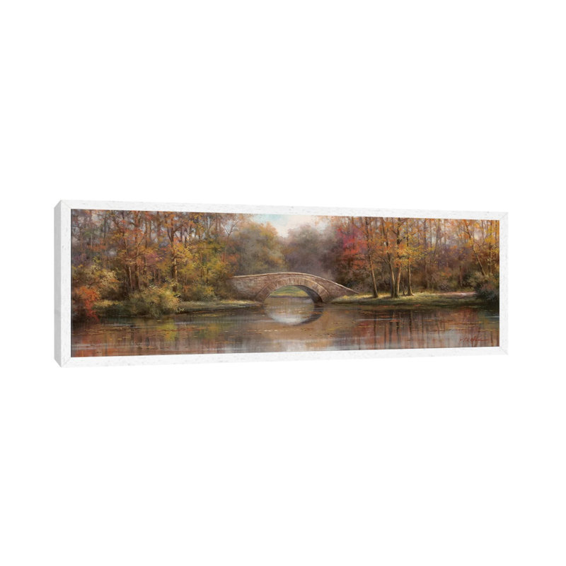Along the River I 1 Piece Panoramic Wall Art on Canvas, 121.92 cm H x 40.64 cm W, White Framed