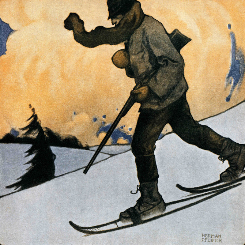 Snowshod Hunter 1 Piece Wrapped Canvas Painting, 46 cm H x 46 cm W x 4 cm D