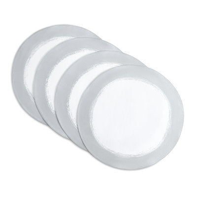 Villeroy & Boch Metallic Brushstroke Round Placemats, Set of 4, Ivory/Gold - 15"W x 15"L