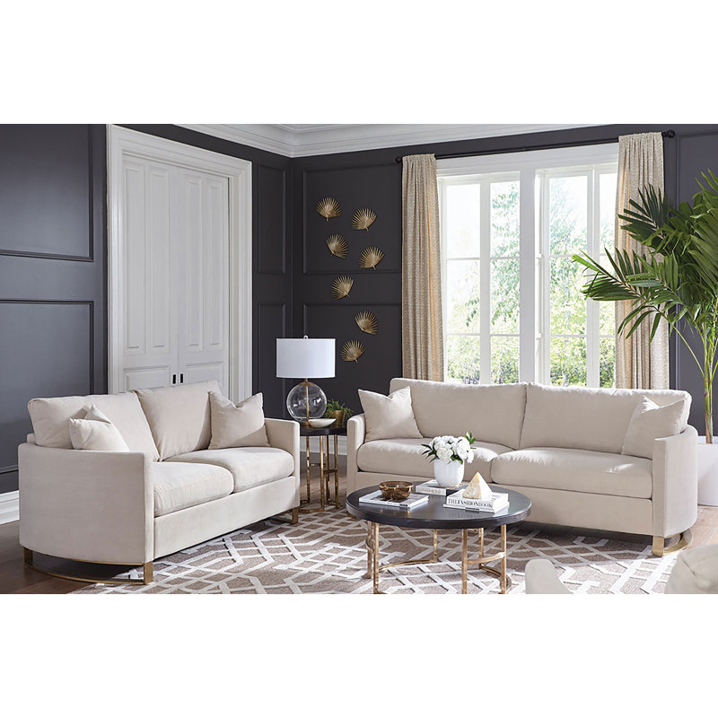 Ensemble de canapé rembourré 2 pièces Deelynn, Beige