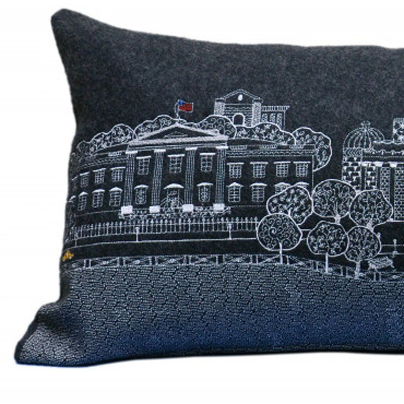Coussin lombaire 35 po Washington DC, gris