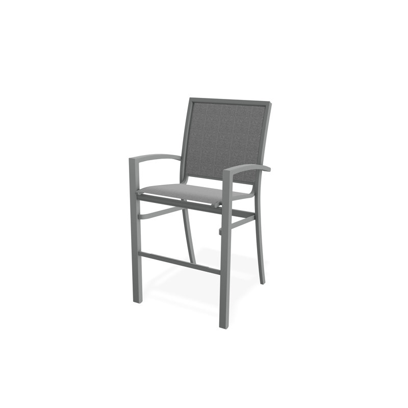 Chaise de café empilable à hauteur de barre Kendall, Graphite, Gris anthracite Collect