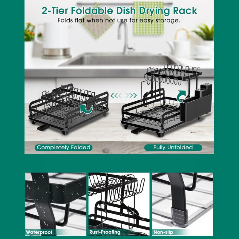 Stainless Steel Two Tier Dish Rack