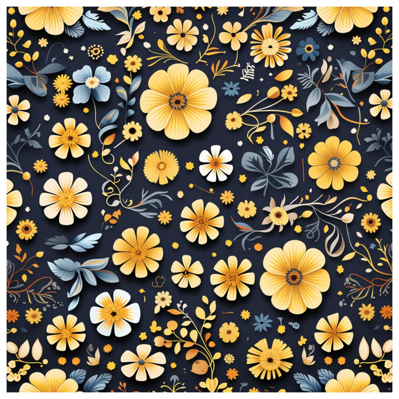 Tapisserie murale à motif floral - Décoration murale florale, H 68 po x l 80 po avec 4 œillets