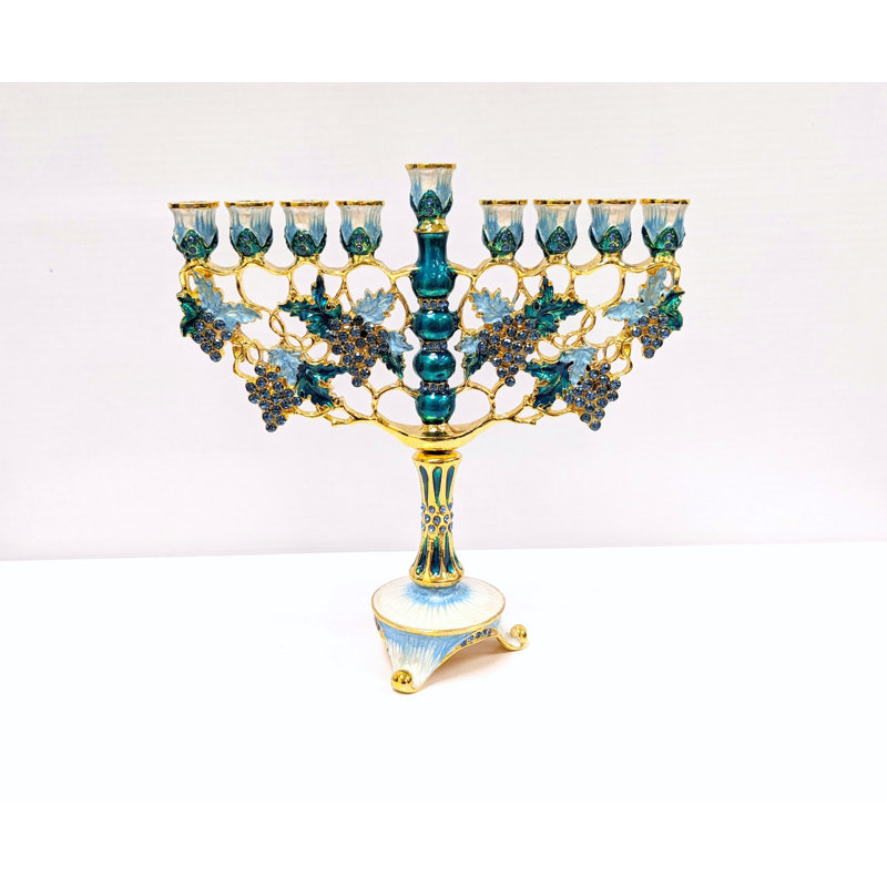 Menora fleurie, Bleu