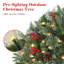 Pre-lit Fan-Shaped Outdoor Christmas Tree with Metal Stake, 68*68*45cm