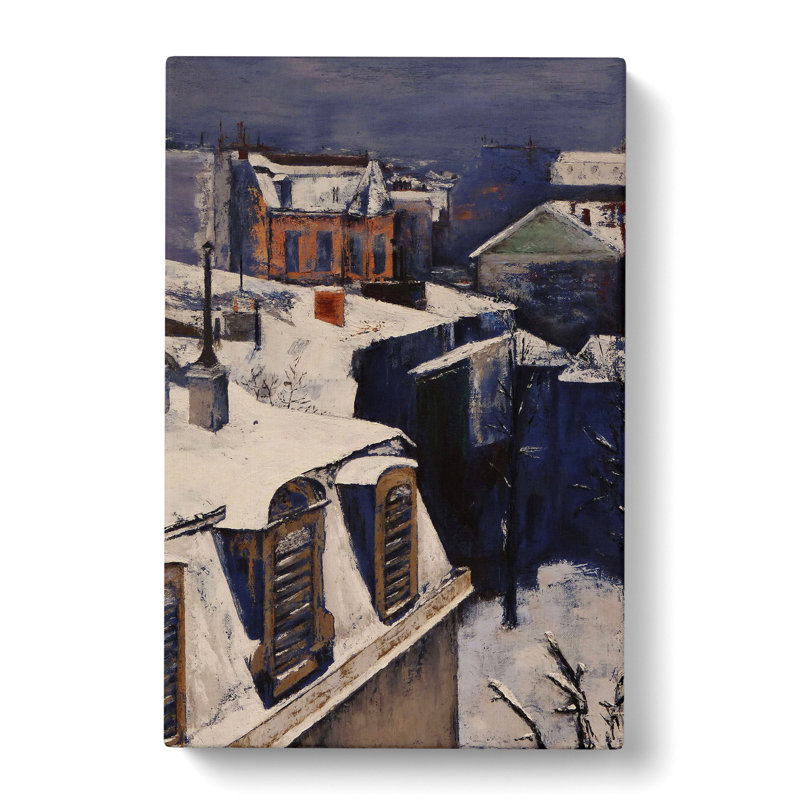 Rooftops In The Snow Vol.1 by Gustave Caillebotte - Wrapped Canvas Painting, 50cm H x 35cm W x 3cm D