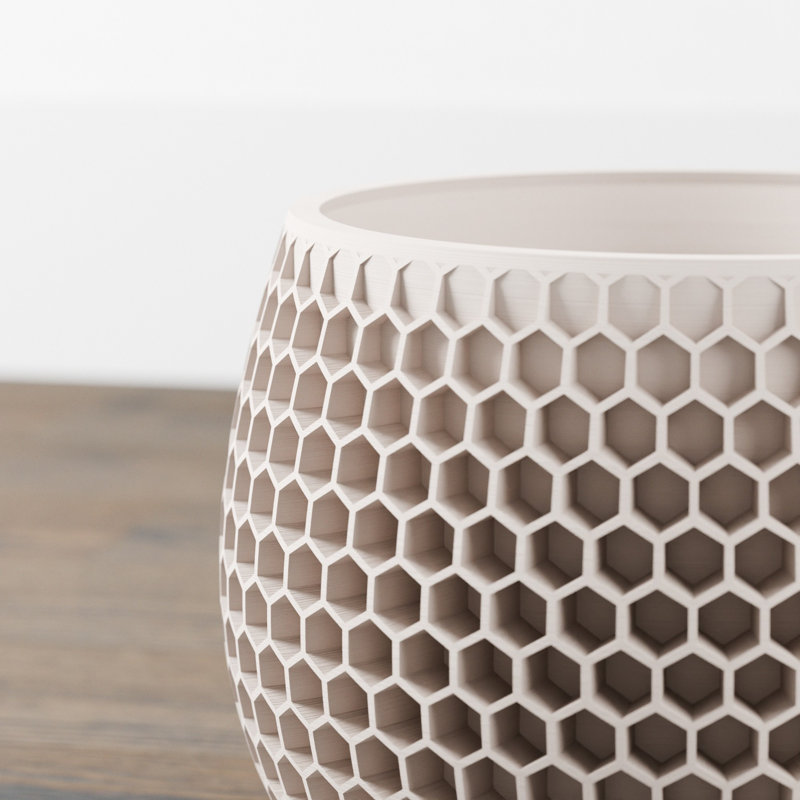 8 po Pot de fleurs Honeycomb, 6 po, Off White